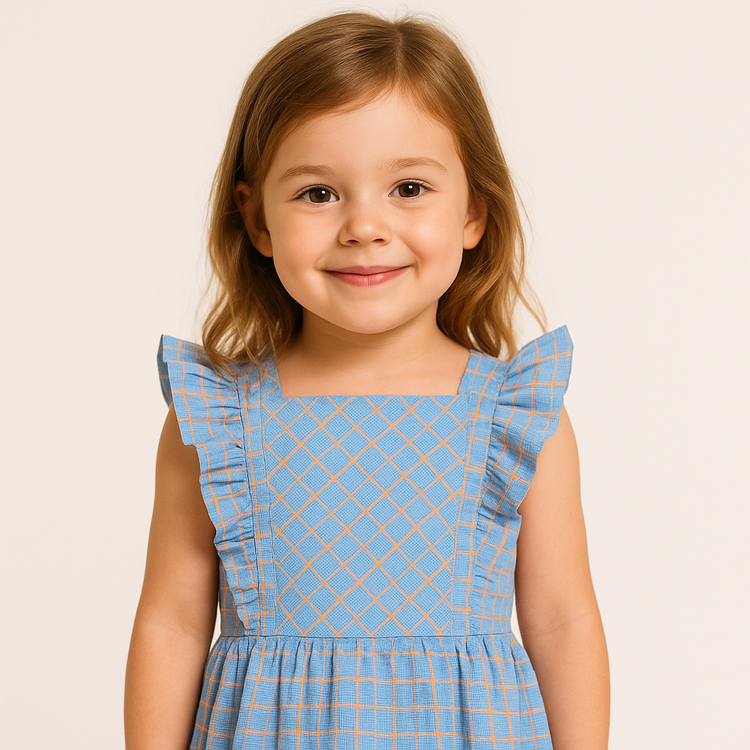 Check Stylish Frill Frock
