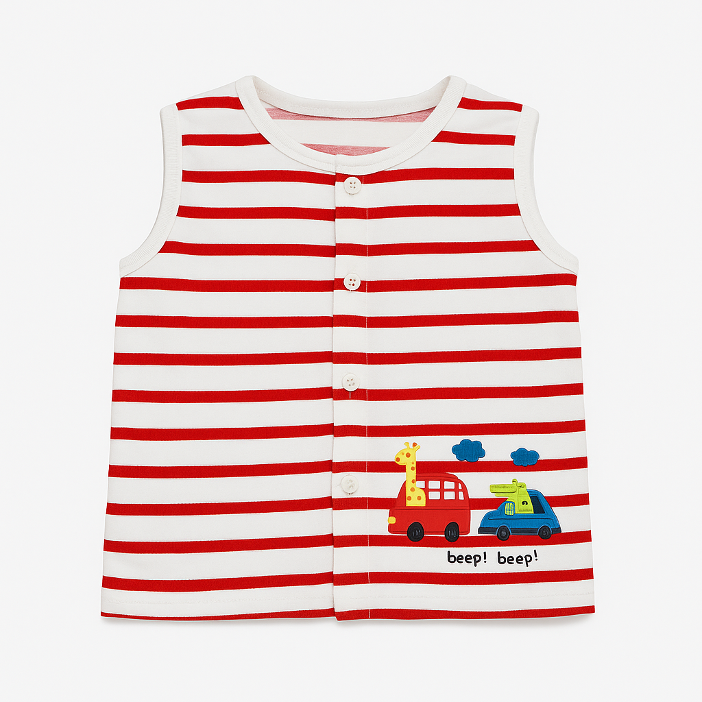 Red Strips Sando Shirt