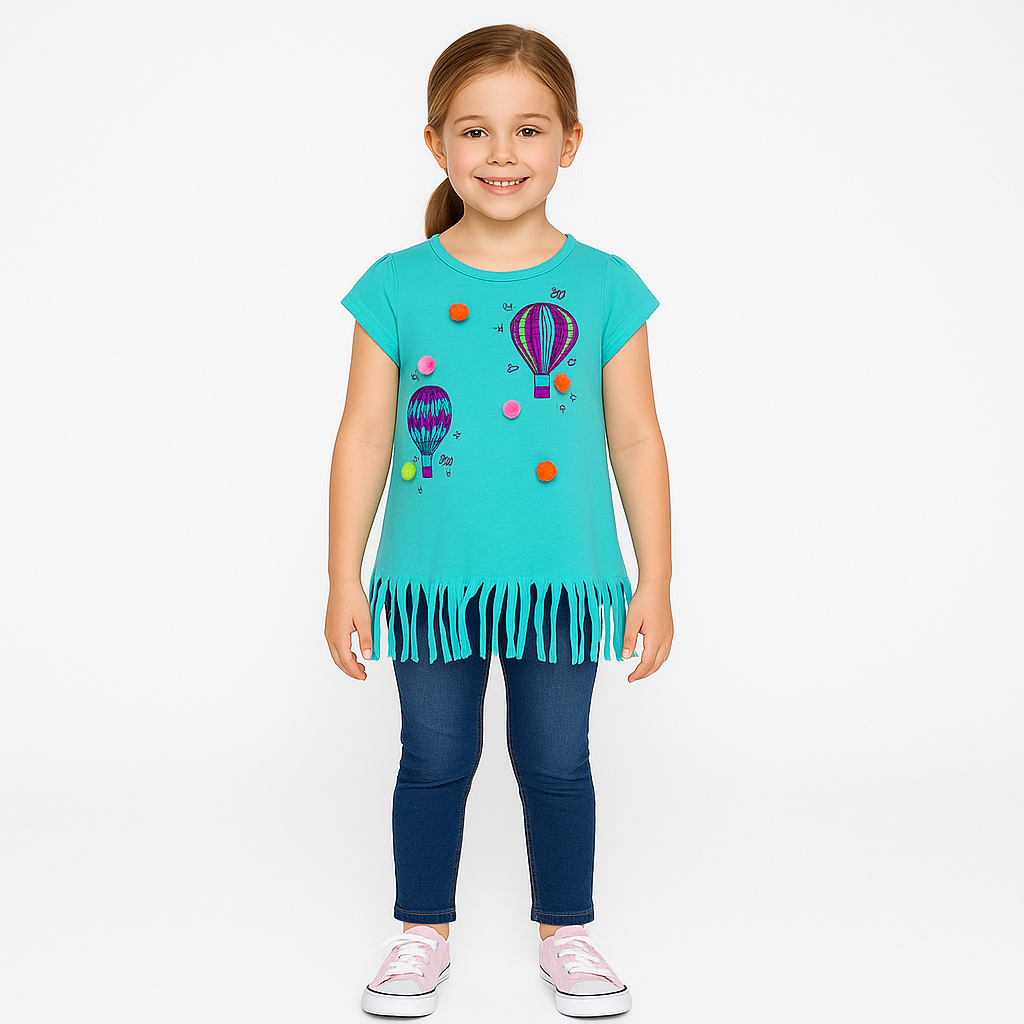 Aqua Green Pom Pom & Balloons