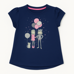 Blue Girls with Balloons T Shirt
