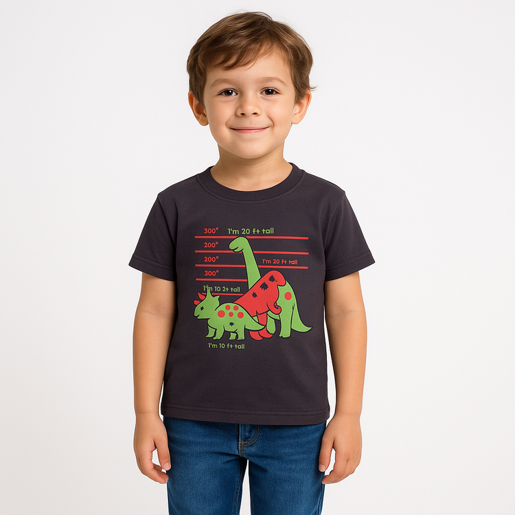 Grey Dinosaur T Shirt