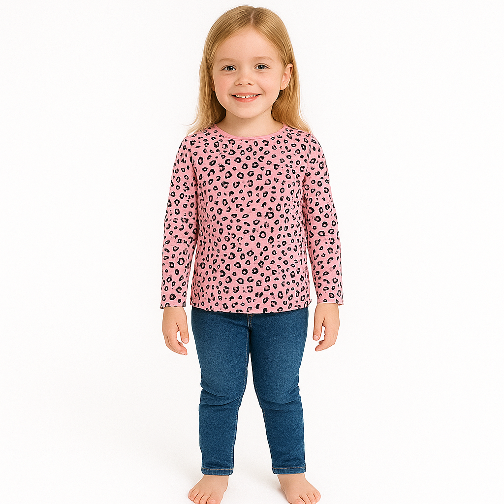 Peach Cheetah printed shirt