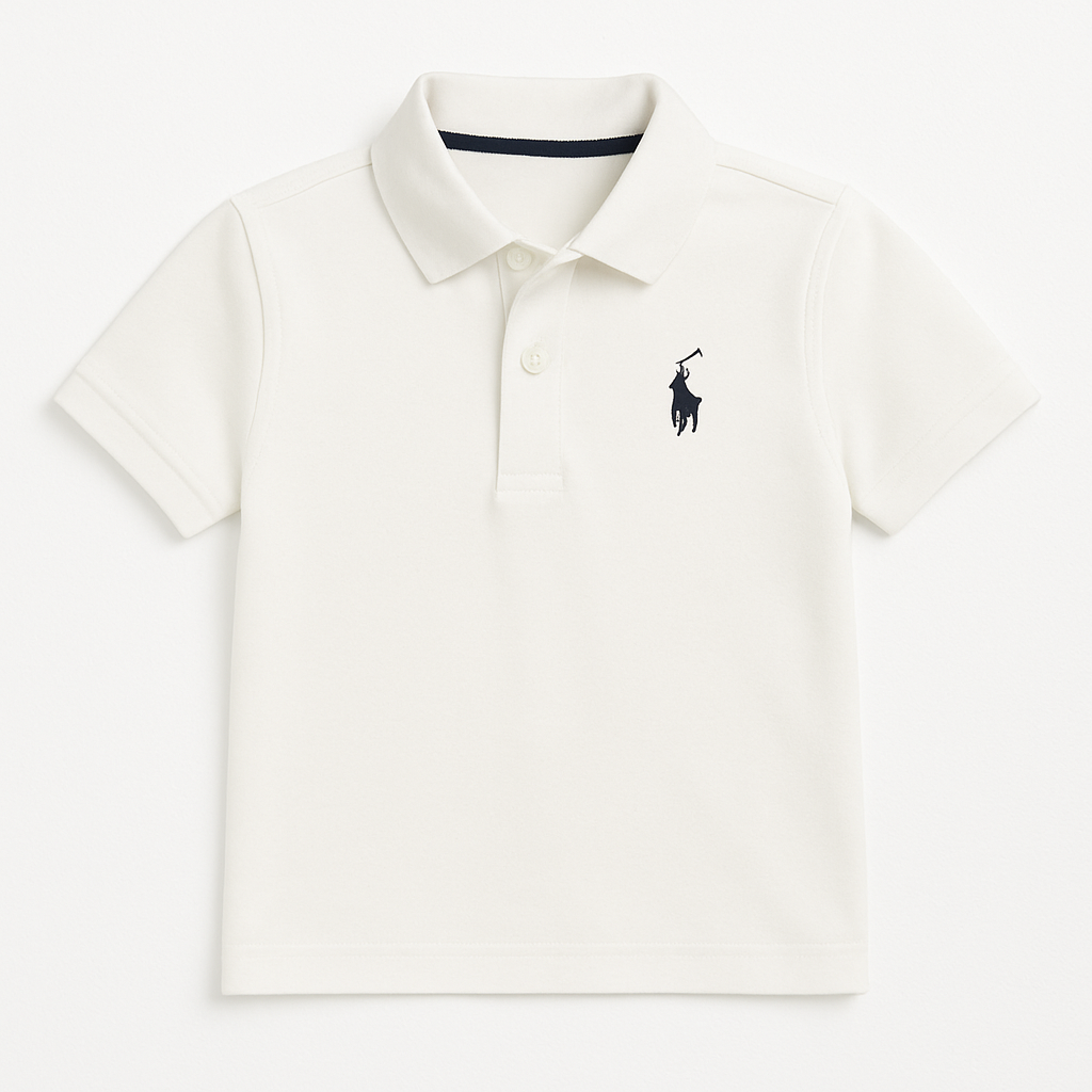 White Embroidered Polo Shirt