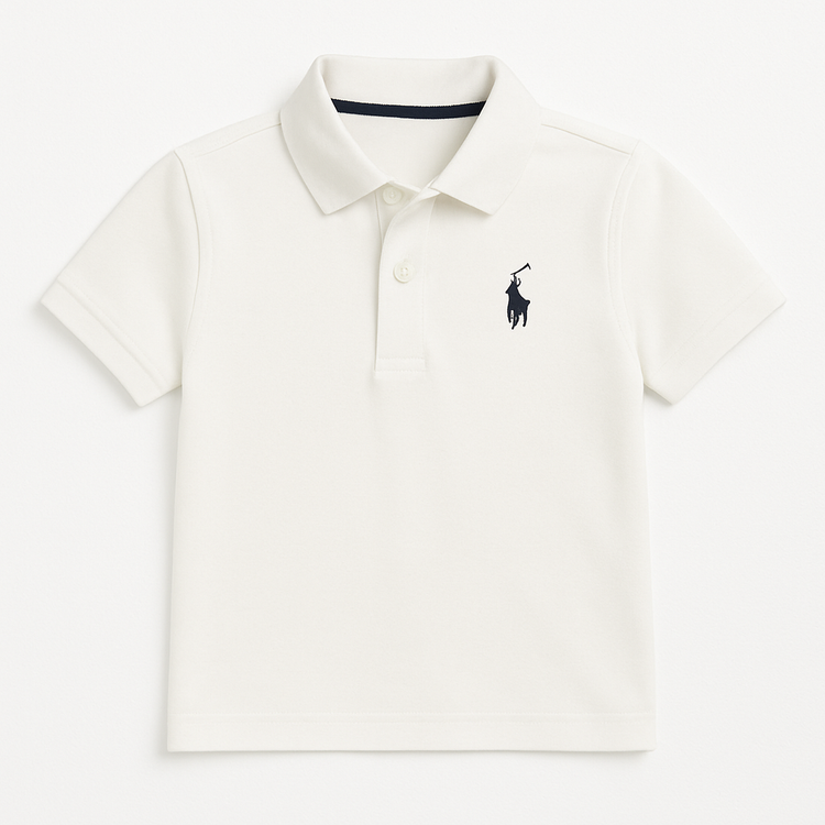 White Embroidered Polo Shirt