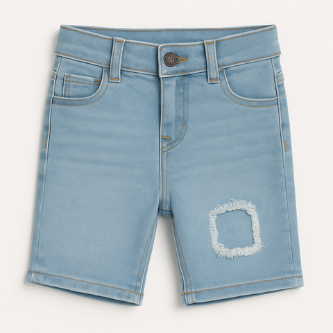 🩳 Light Blue Slim Denim Shorts