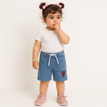 Light Blue Patch Denim Shorts – Short