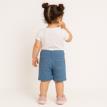 Light Blue Patch Denim Shorts – Short