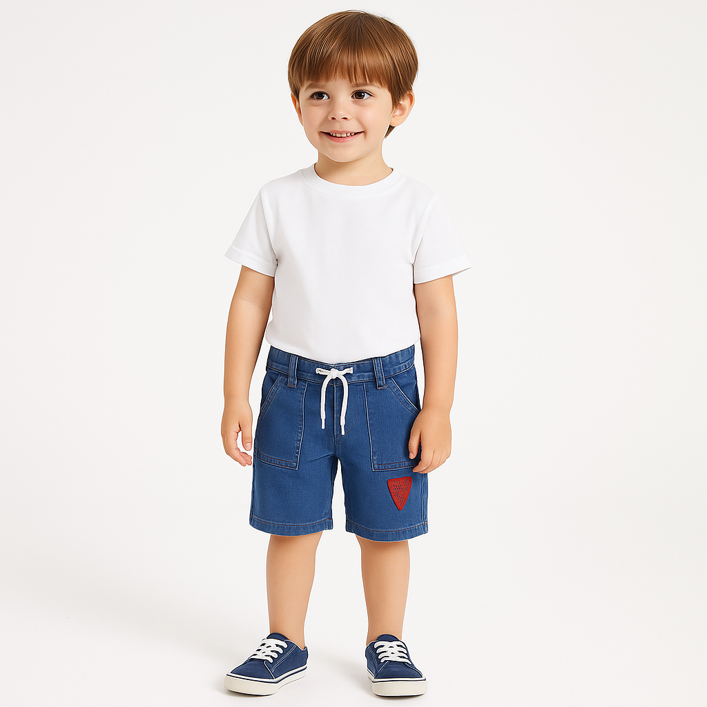 Kids Dark Blue Denim – Short