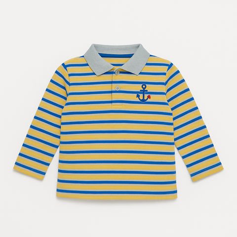 Blue strips full sleeve Polo Shirt