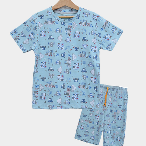 Cute Cars Pajama Set-Front