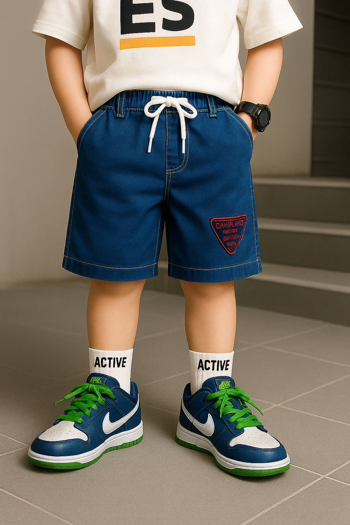 Kids Dark Blue Denim – Short
