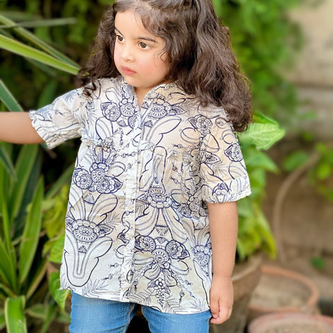 Black & White Floral Top