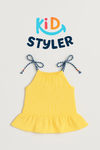Sunny Yellow Striped Romper for Girls