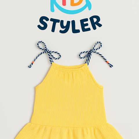 Sunny Yellow Striped Romper for Girls