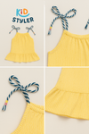 Sunny Yellow Striped Romper for Girls