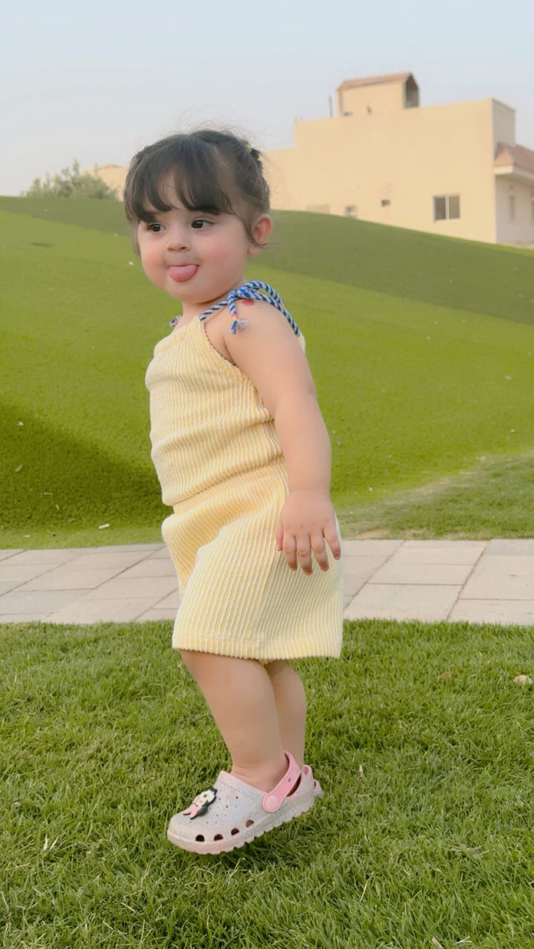 Sunny Days Girls’ Striped Romper