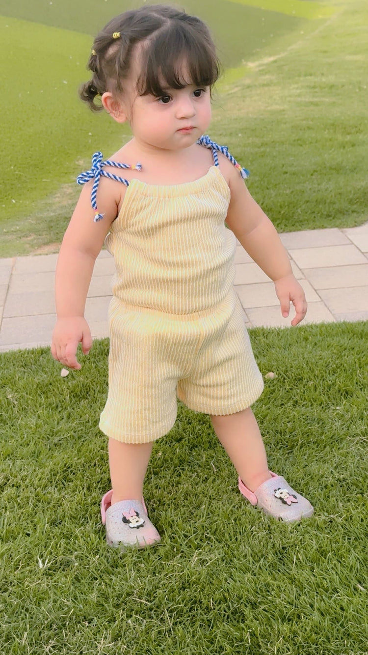 Sunny Days Girls’ Striped Romper