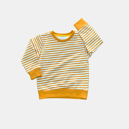 Mustard & White Stripes Pajama Set