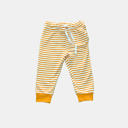Mustard & White Stripes Pajama Set