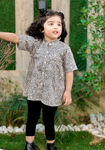 Black small printed Top-Full Look