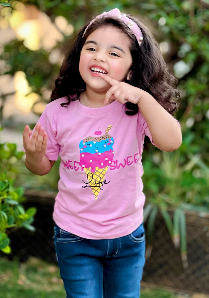 Sweet Life Ice Cream Printed T-Shirt