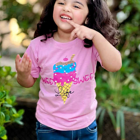 Sweet Life Ice Cream Printed T-Shirt