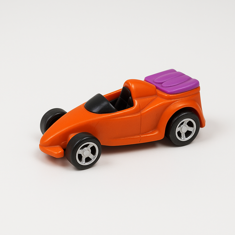 Orange Convertible Toy Car with Purple Detail – Mini Die-Cast Vehicle