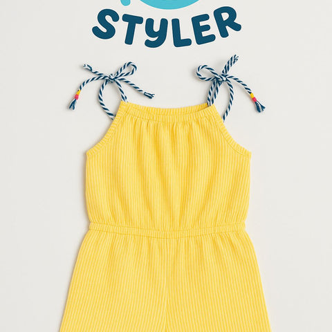 Sunny Days Girls’ Striped Romper