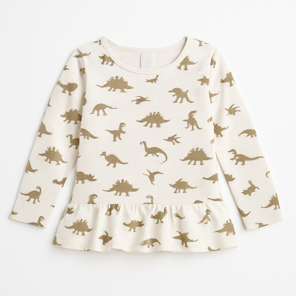 Cream Dinosoure Frock