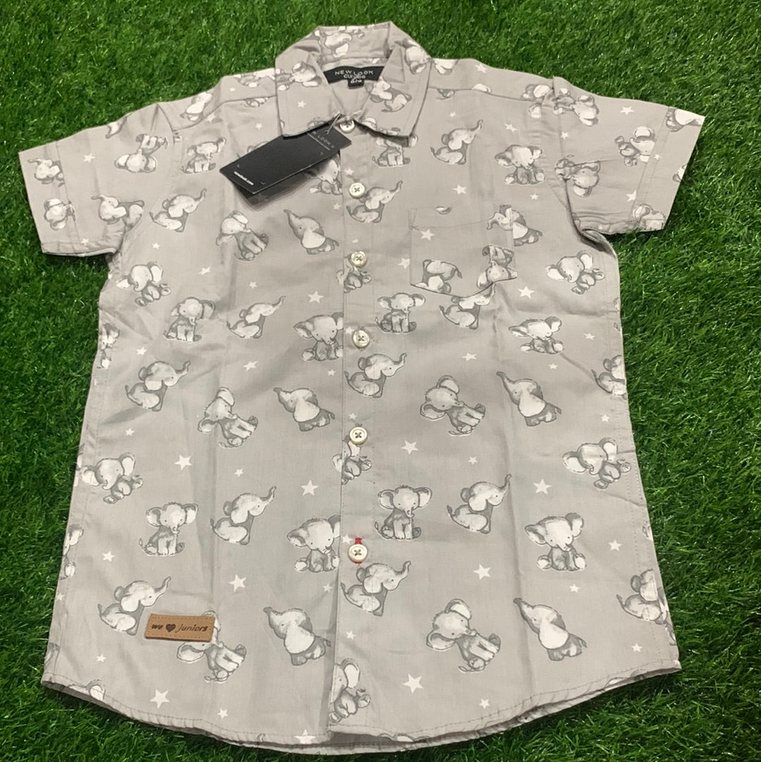 Grey Elephant Printed Formal Shirt