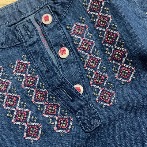 Blue Embroidered Shirt