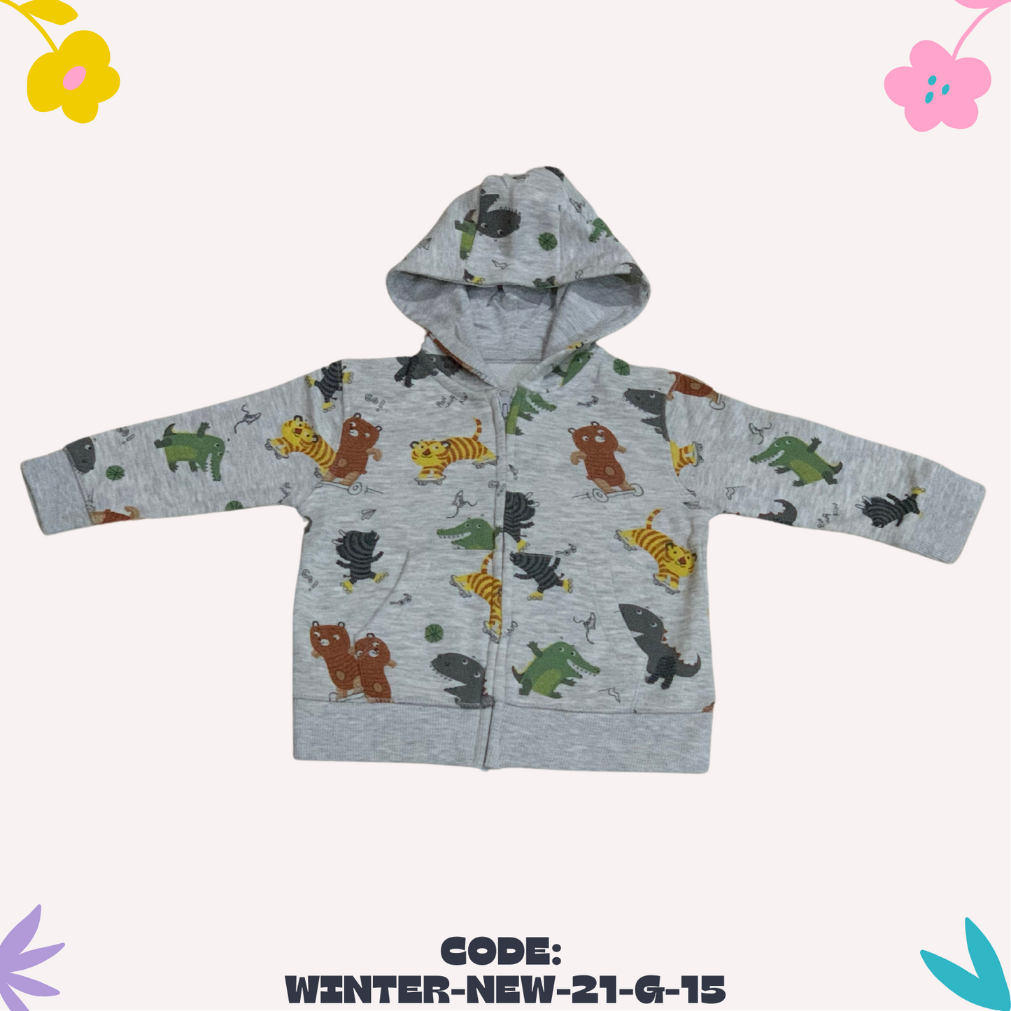 Cream Dinosaur hoodie
