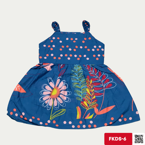 Polka dot printed on blue FKDS-6
