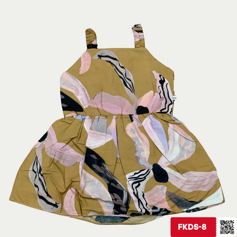 Flower printing on mustard FKDS-8