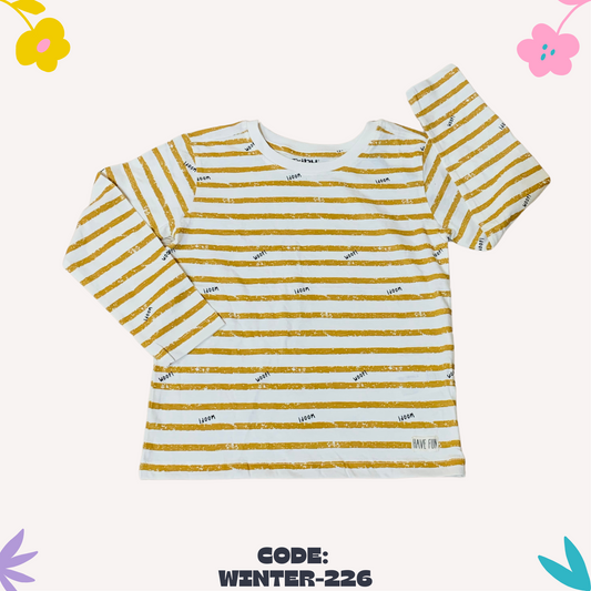 yellow  Strips Woof print shirt
