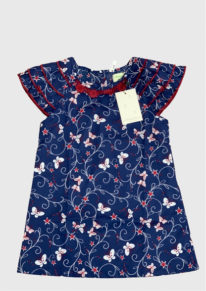Blue Printed Butterfly Top
