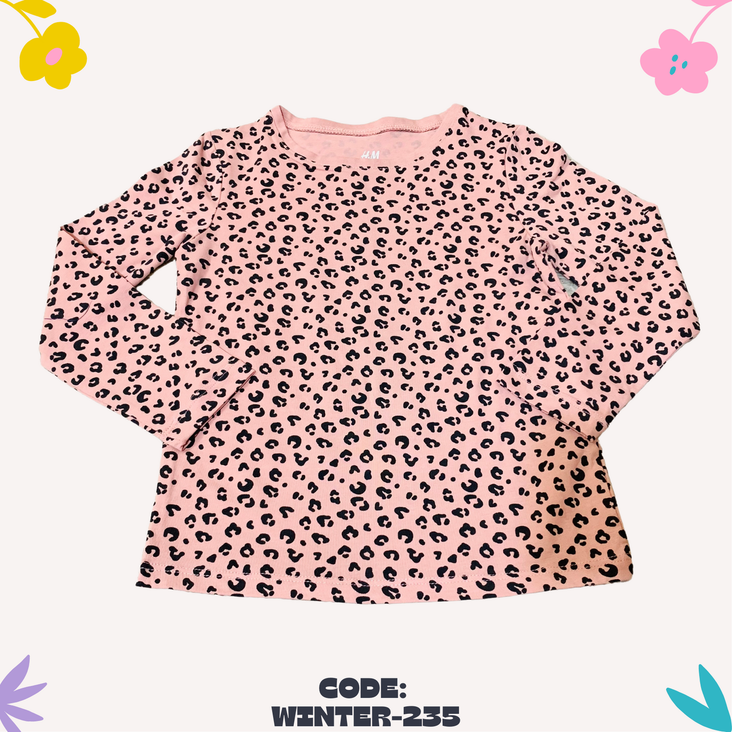 Peach Cheetah printed shirt