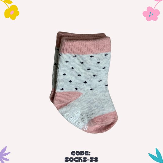 white pink style socks 0-3M