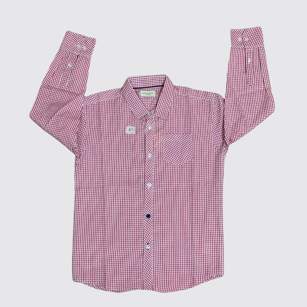 Red Check Formal Shirt - kid Styler