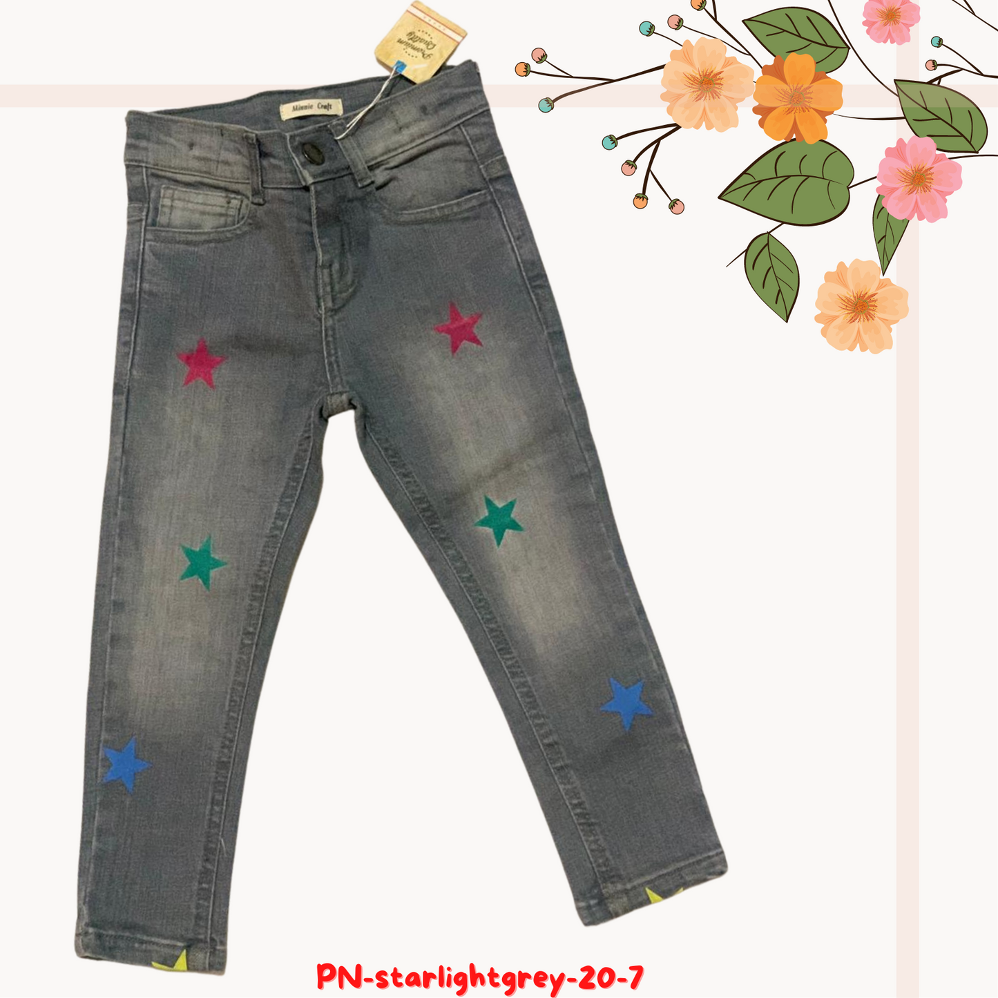 Grey different color Stars Pant