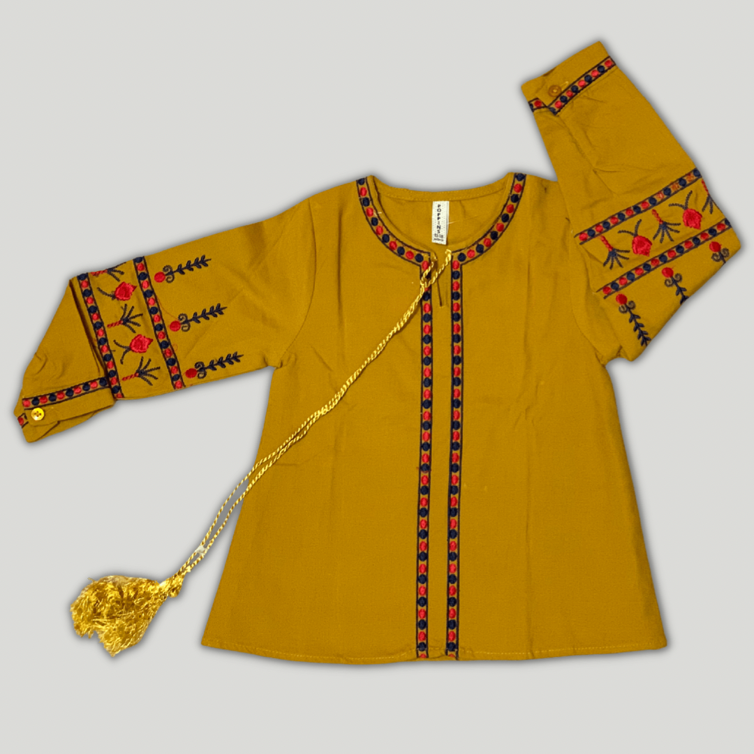 Mustard Embroidery top