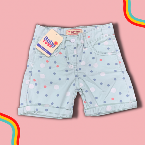 Sea Green Polka Dot Cotton Short