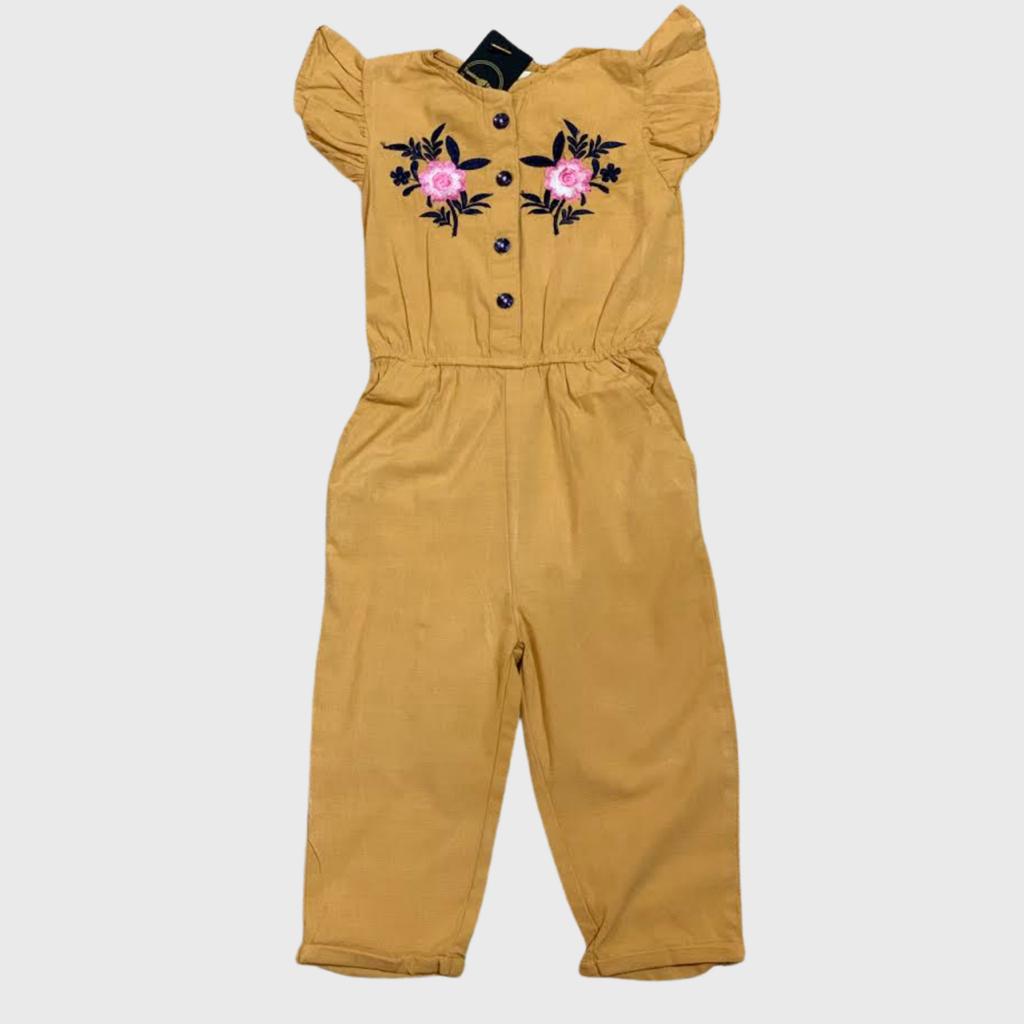 Mustard Embroidered Jumpsuit