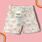 Light Pink Floral Printed Cotton Short
