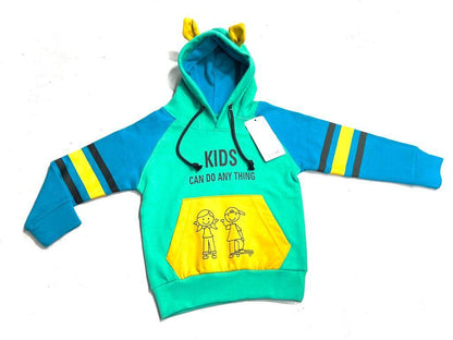 Sea Green Sleeves Kids Can do anything Hoodie