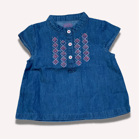Blue Embroidered Shirt