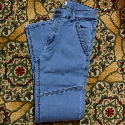 faded blue denim jeans