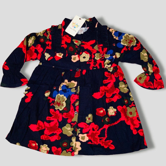 Navy Blue Floral Frock